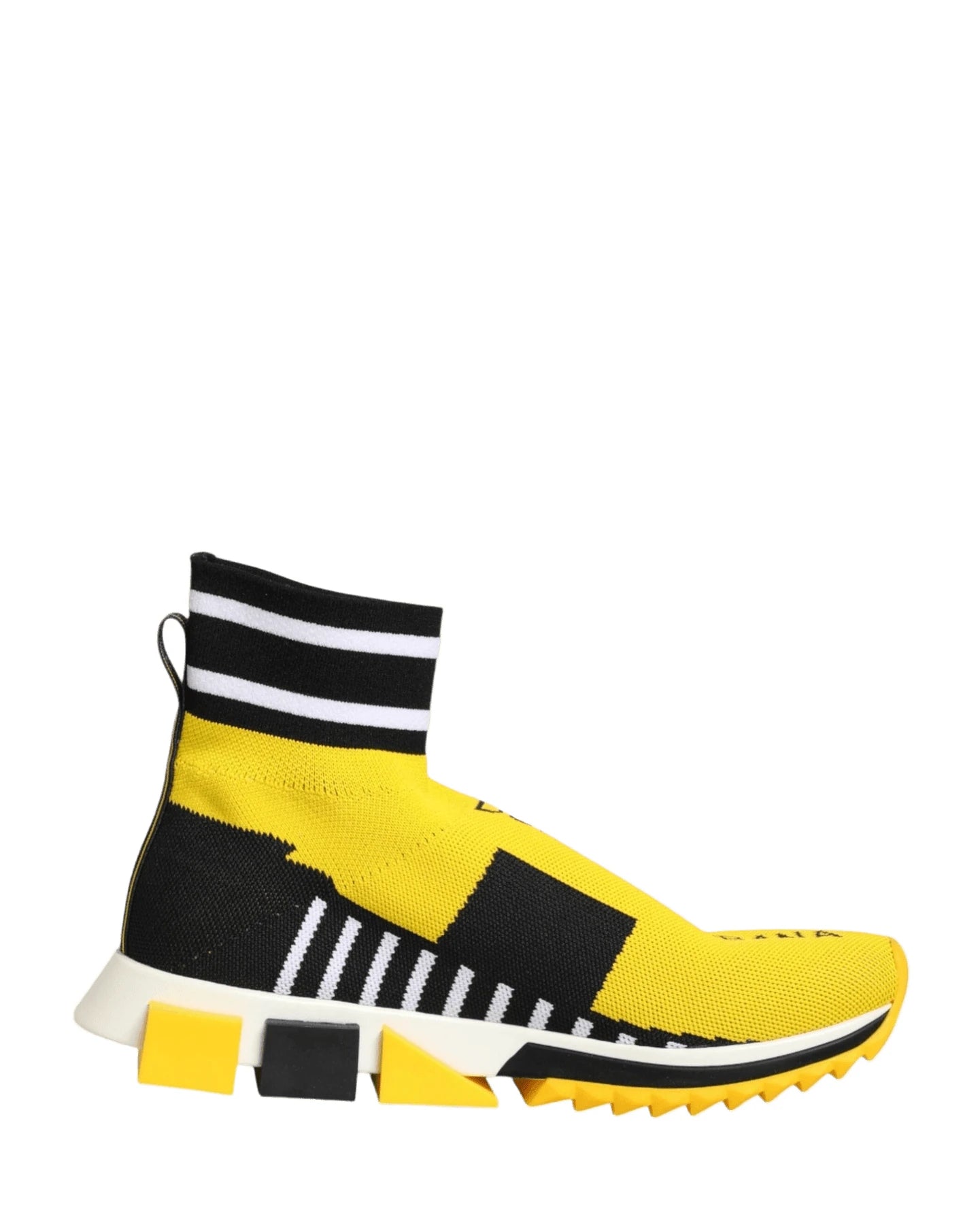 Dolce & Gabbana Black Yellow Sorrento Socks Sneakers Shoes Glam Steals