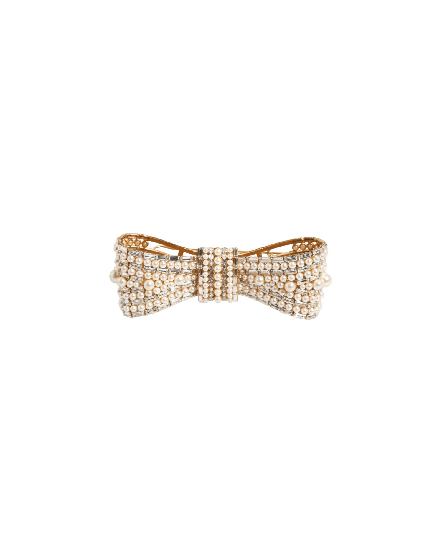 Dolce & Gabbana Gold Brass Glas Crystal Faux Pearl Embellished Brooch Brooches & Lapel Pins