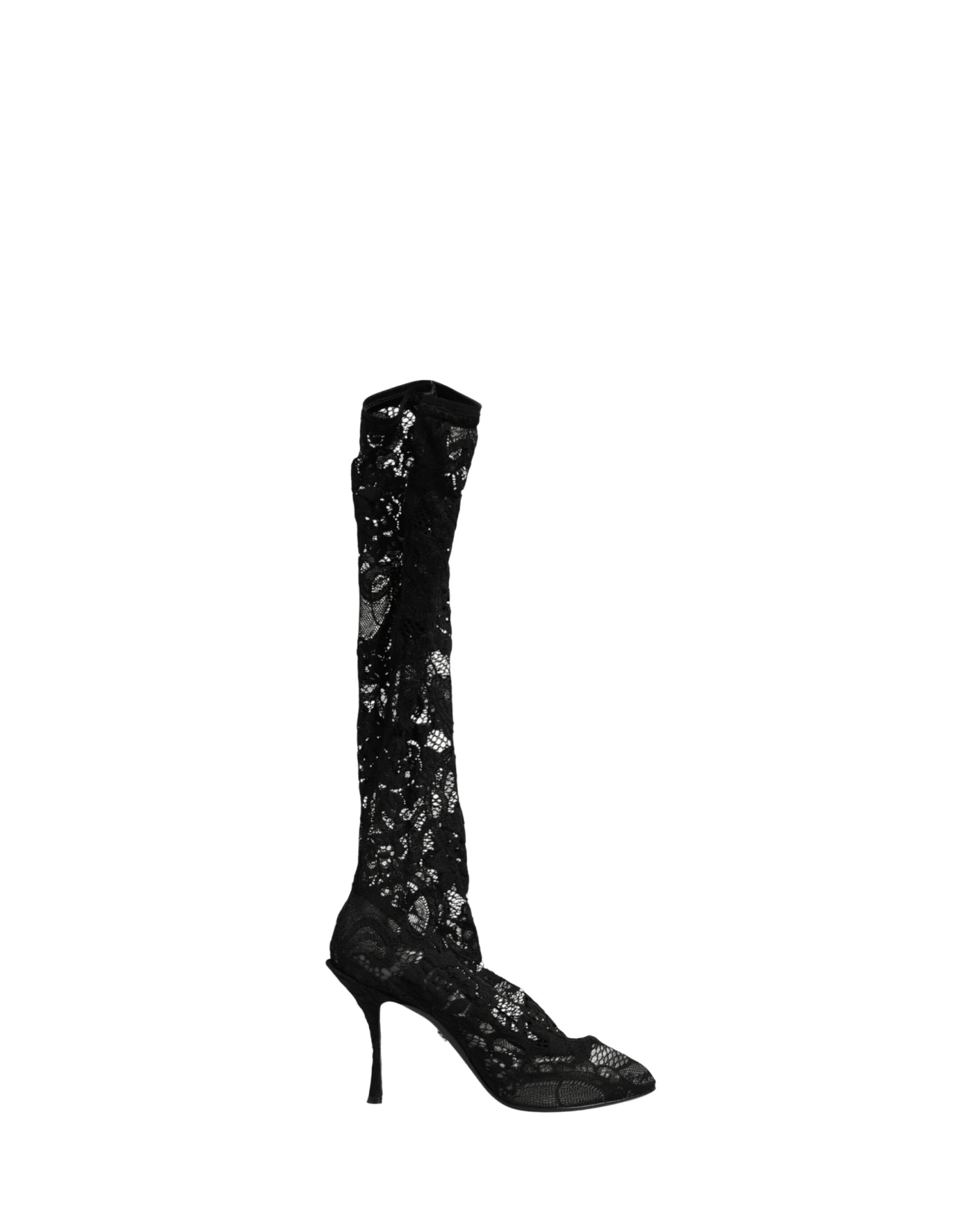 Dolce & Gabbana Black Lace Pumps Taormina Socks Boots Shoes Boots