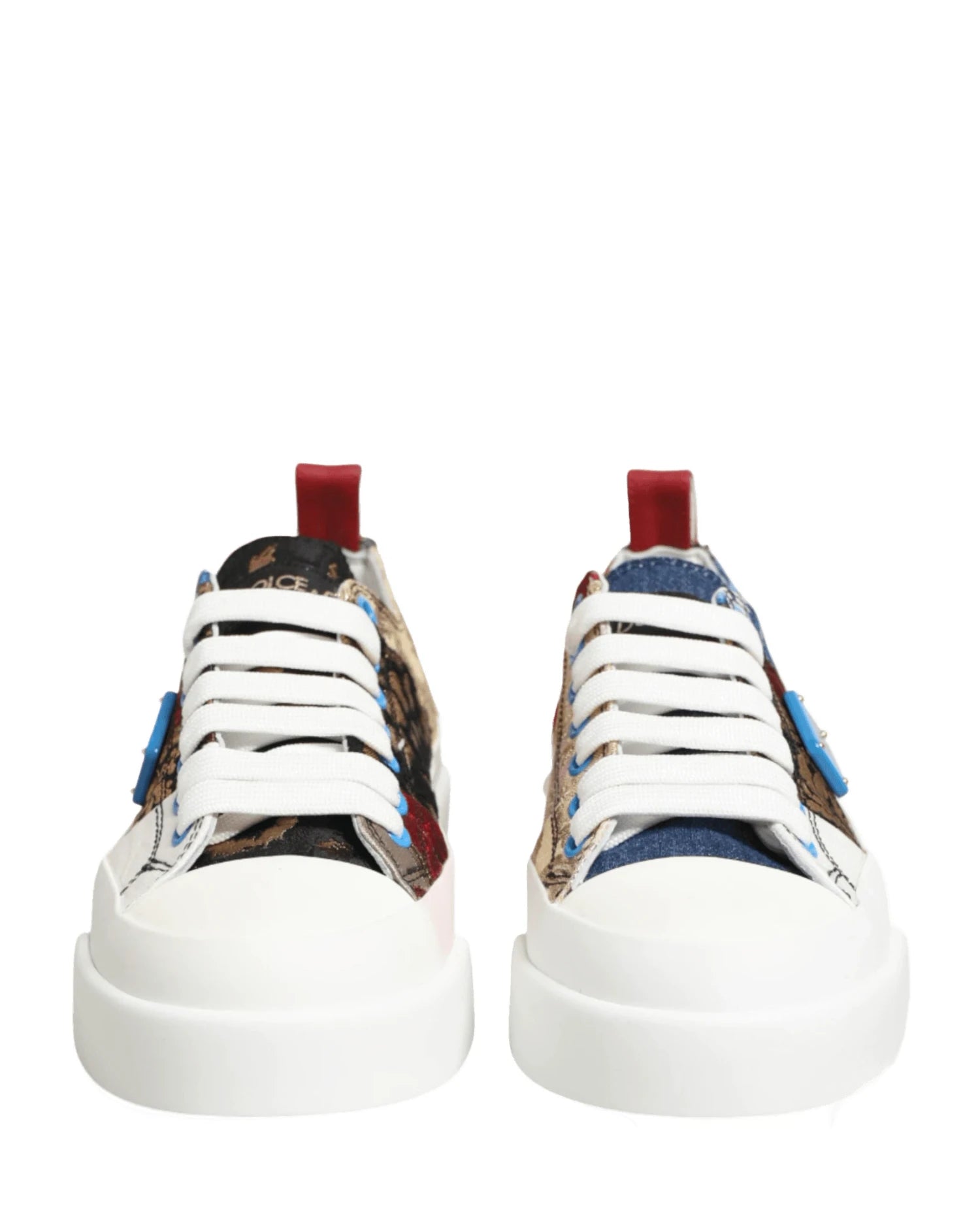 Dolce & Gabbana Multicolor Patchwork Low Top Sneakers Shoes Sneakers