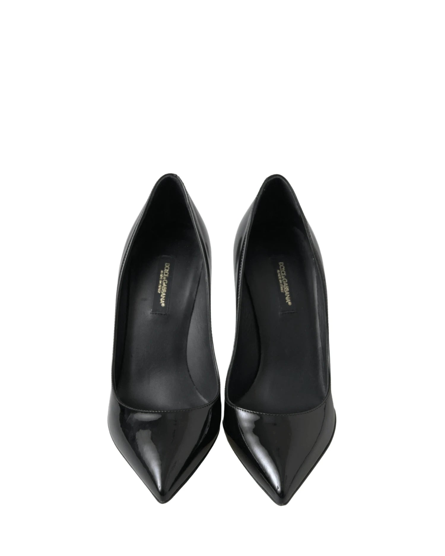 Dolce & Gabbana Black Leather Patent High Heels Pumps Shoes Heels