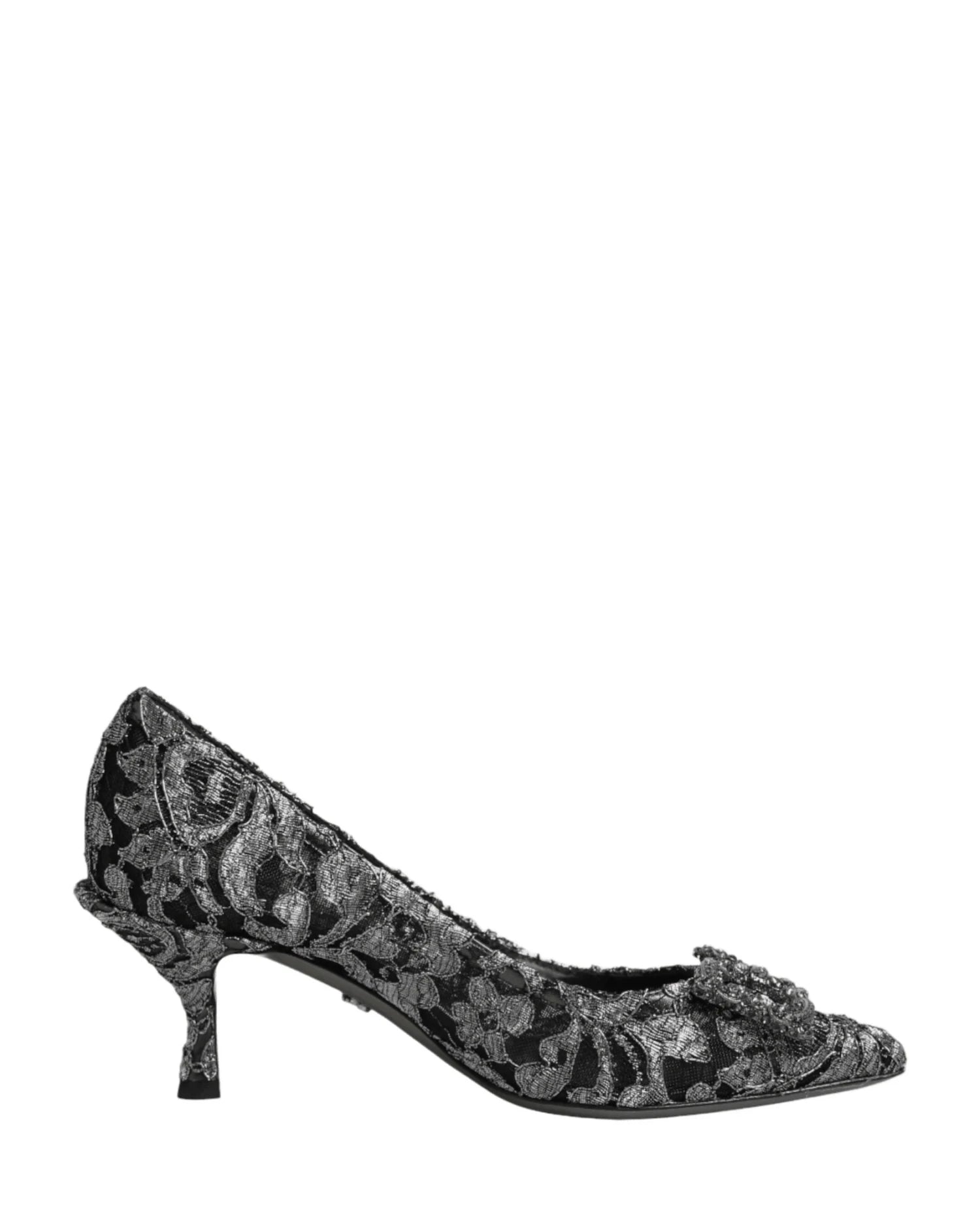 Dolce & Gabbana Silver Lace Dg Amore Heels Heels