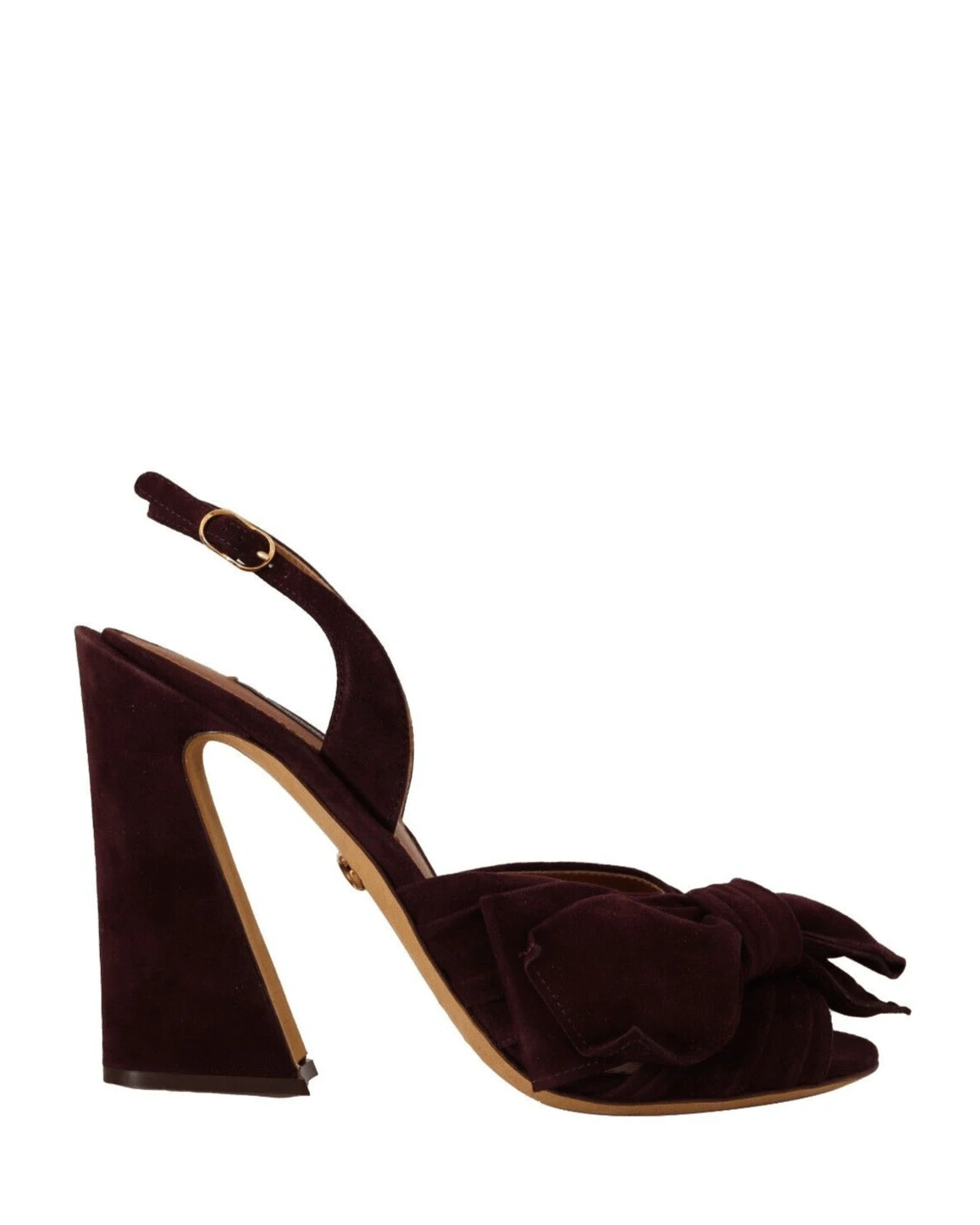 Dolce & Gabbana Purple Suede Dark Ankle Strap Sandals Shoes Heels