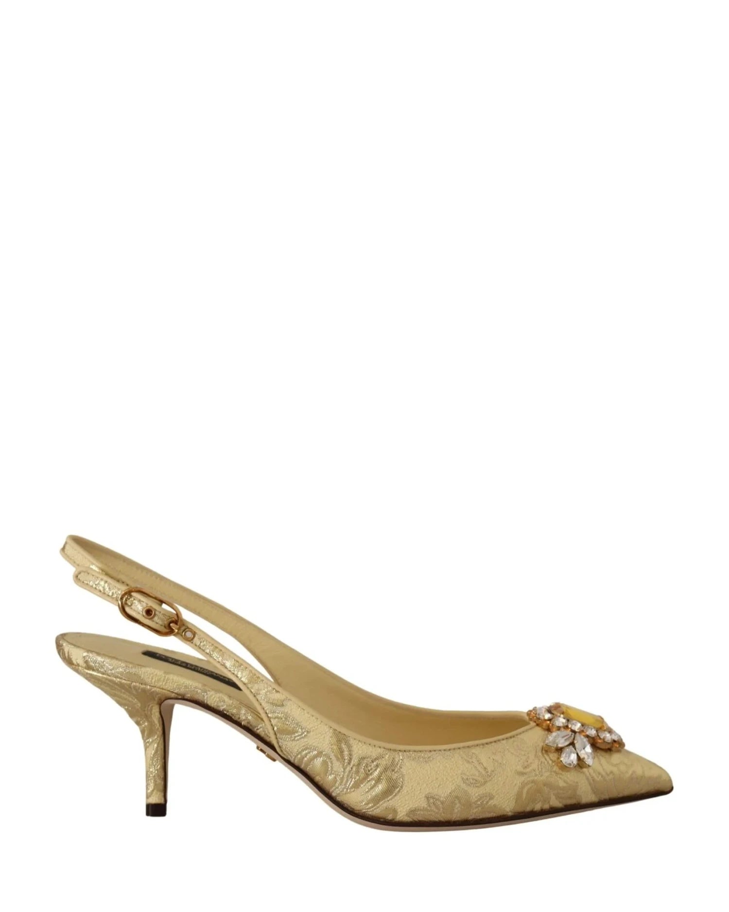 Dolce & Gabbana Gold Crystal Slingbacks Heels Heels