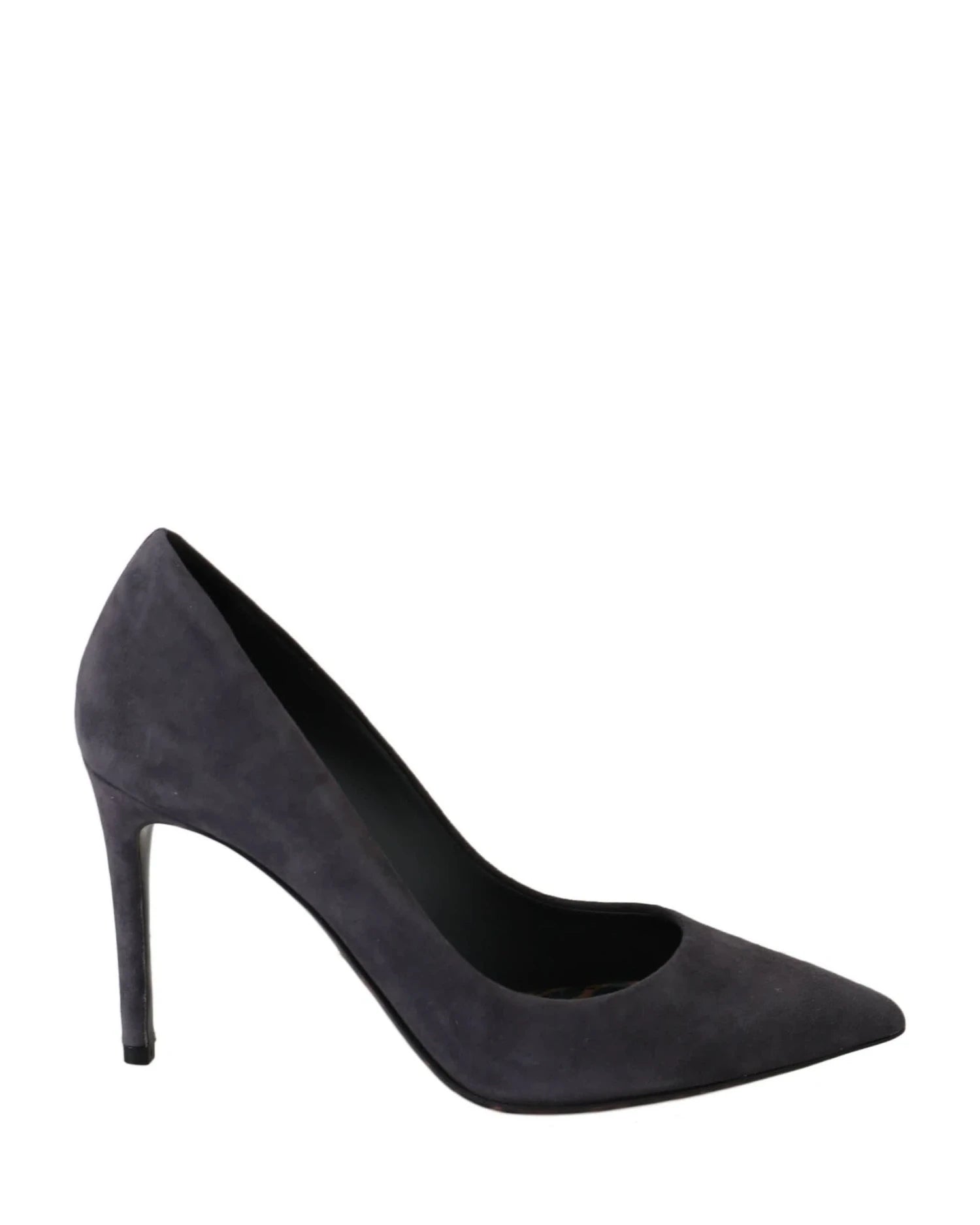 Dolce & Gabbana Gray Suede Leather Stiletto Shoes Heels Heels