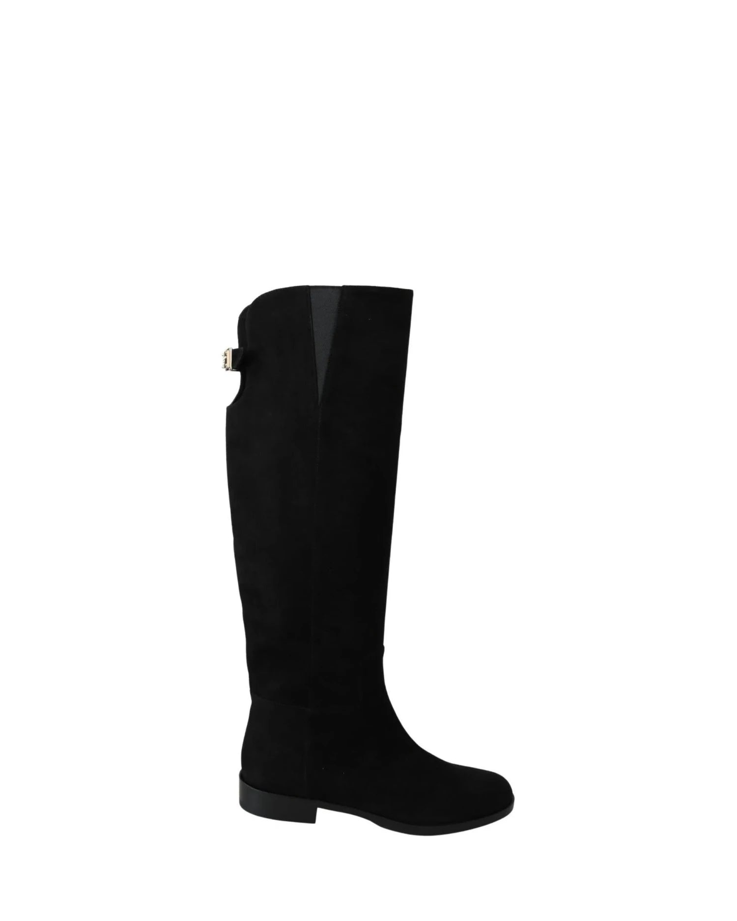 Dolce & Gabbana Black Suede Knee High Flat Boots Boots