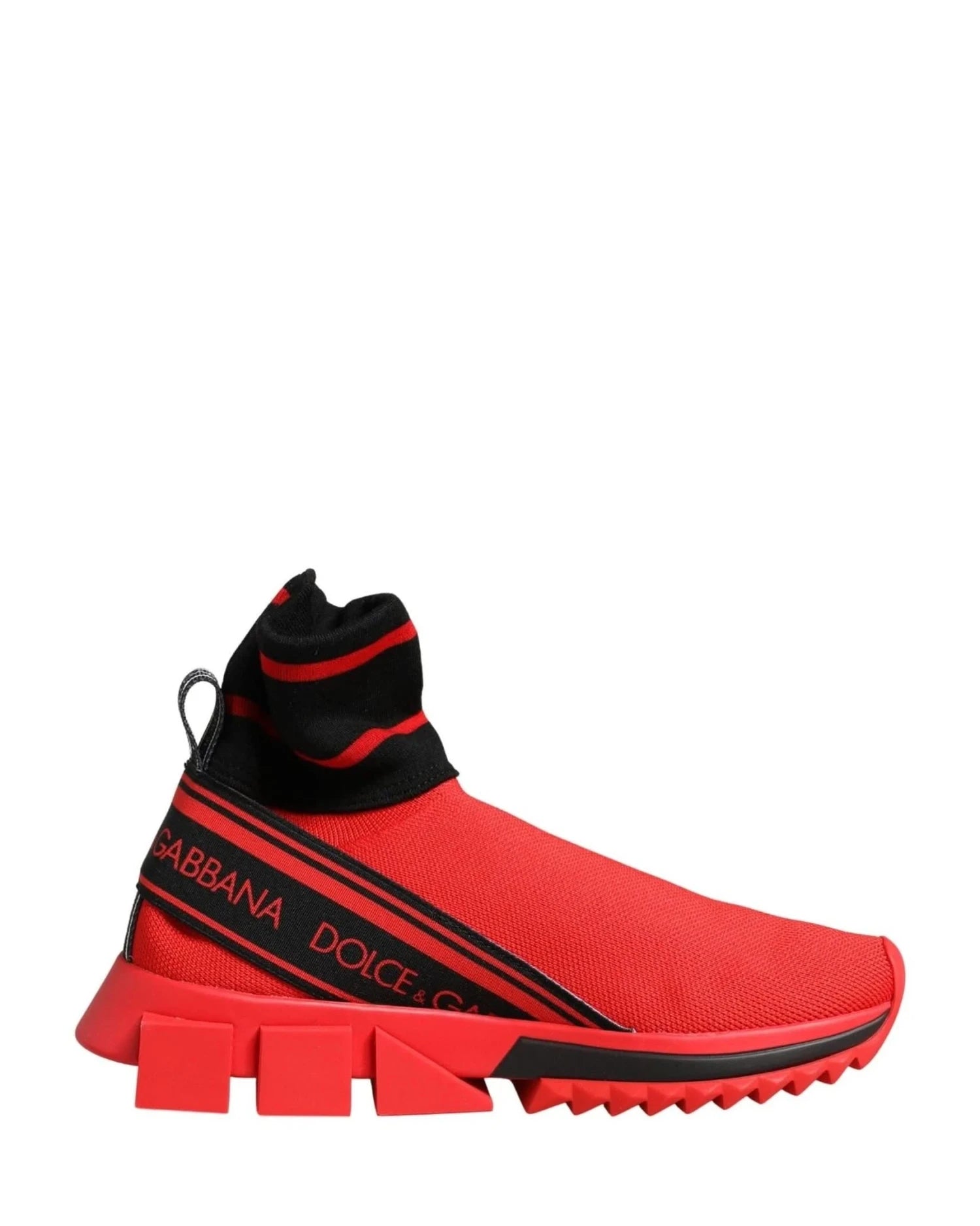 Dolce & Gabbana Black Red Sorrento Socks Sneakers Shoes