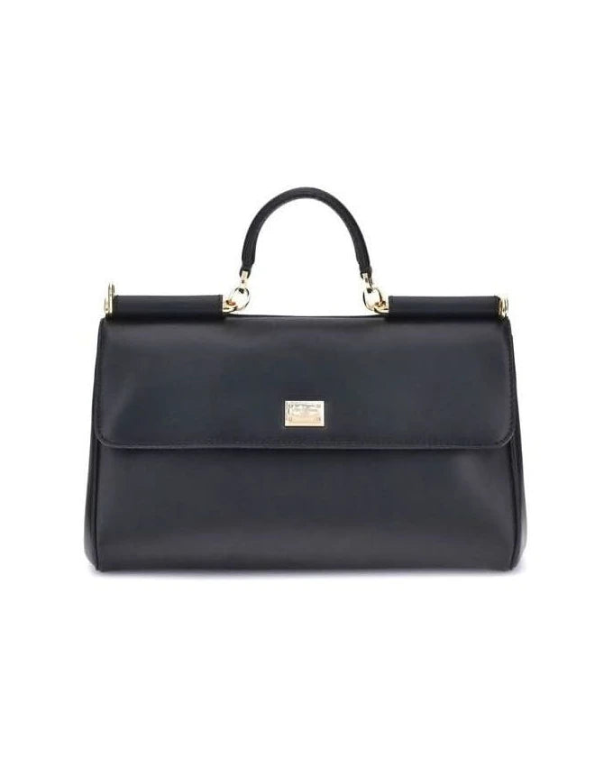 Dolce & Gabbana Black Calf Leather Bos Taurus Shoulder Bag