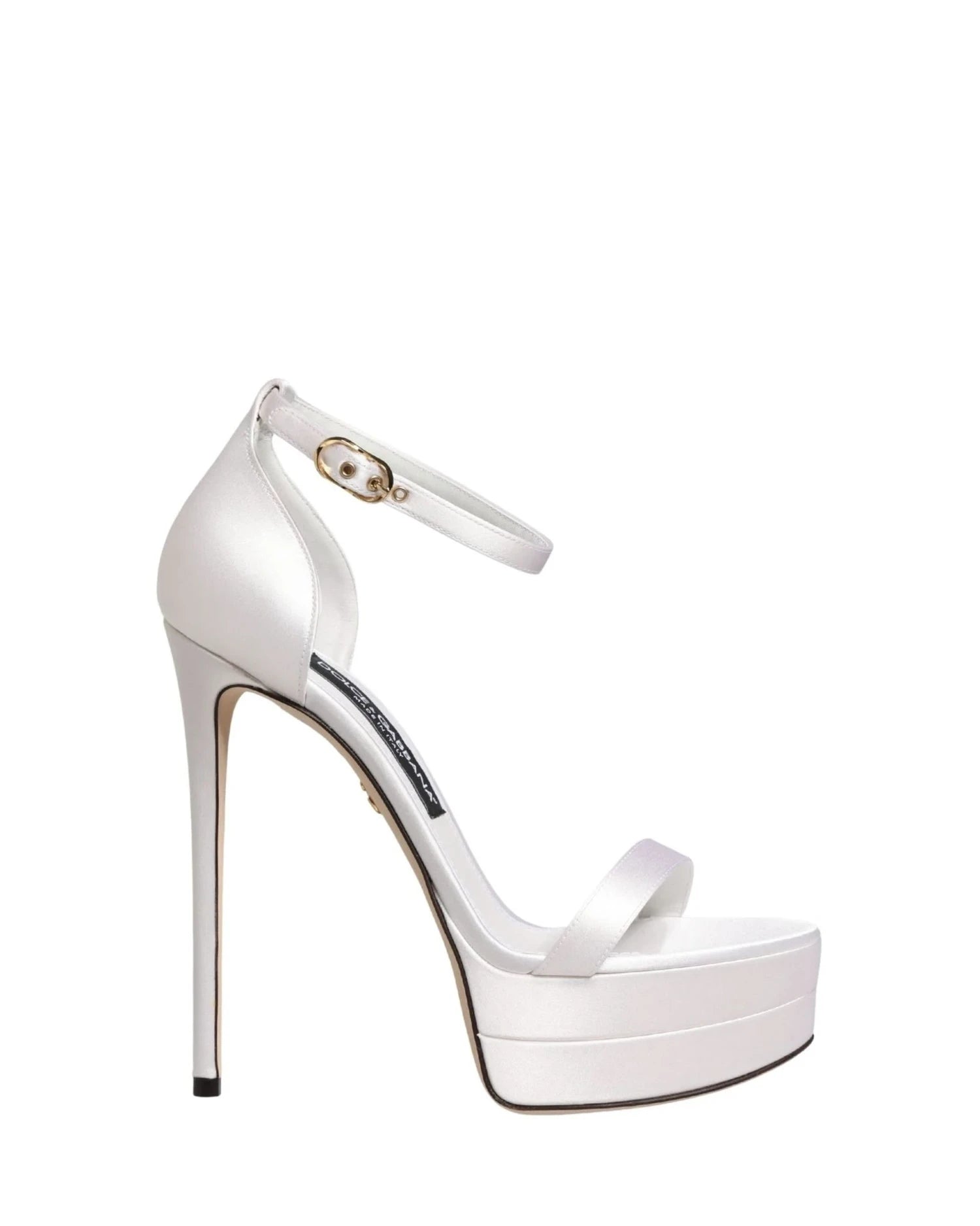 Dolce & Gabbana White Platform Ankle Strap Sandals Shoes