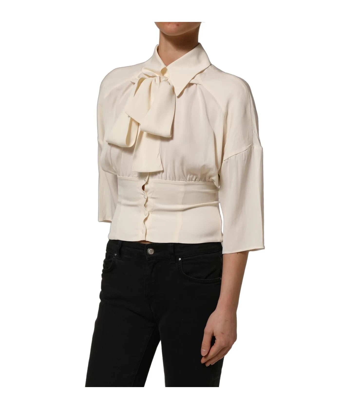 Dolce & Gabbana Blouse in white, Silk — view 5