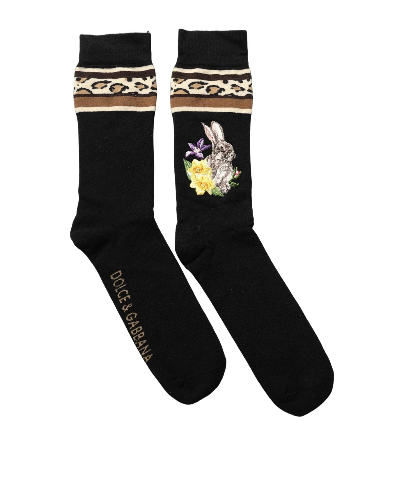 Dolce & Gabbana Crew Sock in black, Virgin Wool — view 2