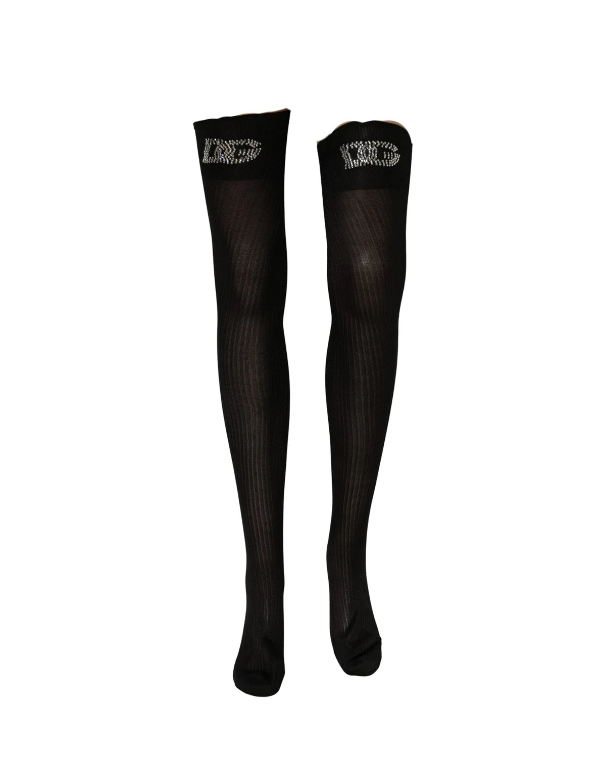 Dolce & Gabbana Hold Up Sock in black, Viscose — view 6
