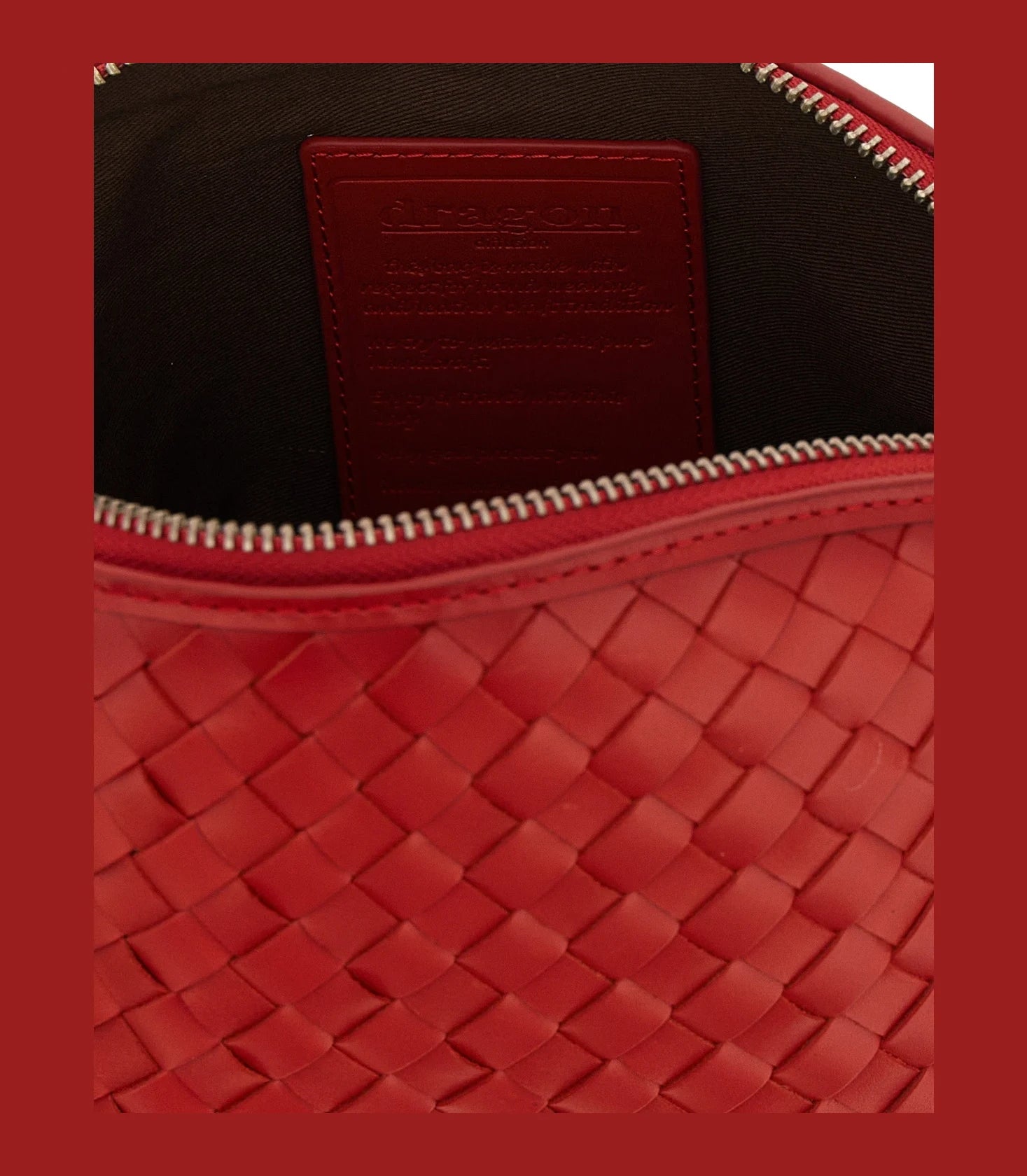 Dragon Diffusion Makeup Bag in red, Calfskin Leather — view 4
