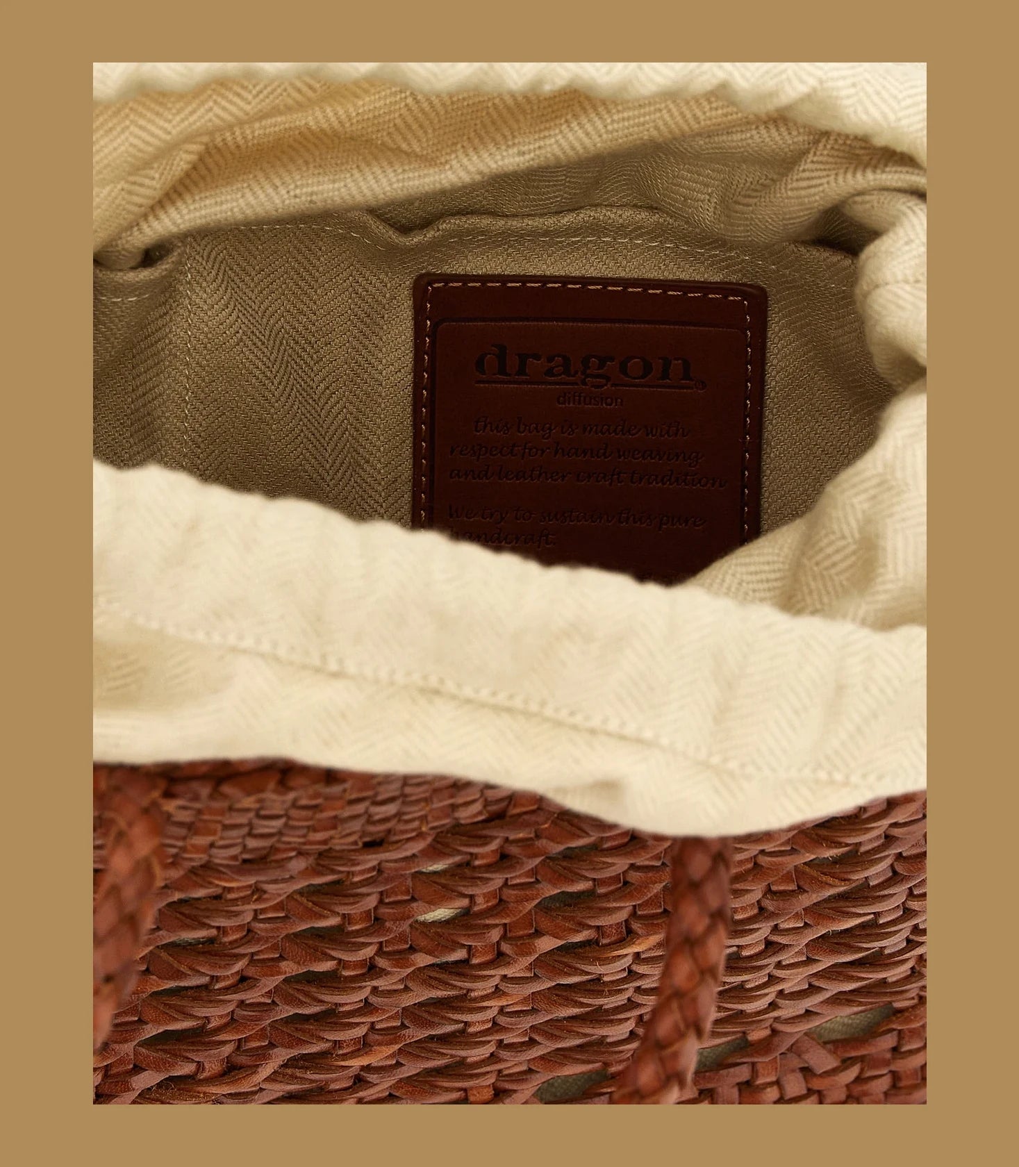 Dragon Diffusion Tote Bag in brown, Calfskin Leather — view 4