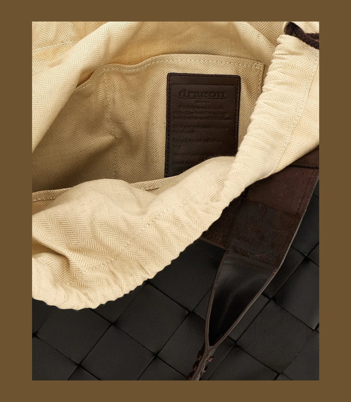 Dragon Diffusion Tote Bag in brown, Calfskin Leather — view 4