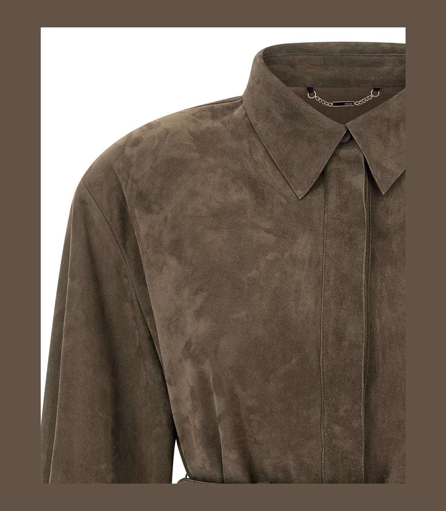 Fendi Blouse in gray, Lamb Leather — view 3