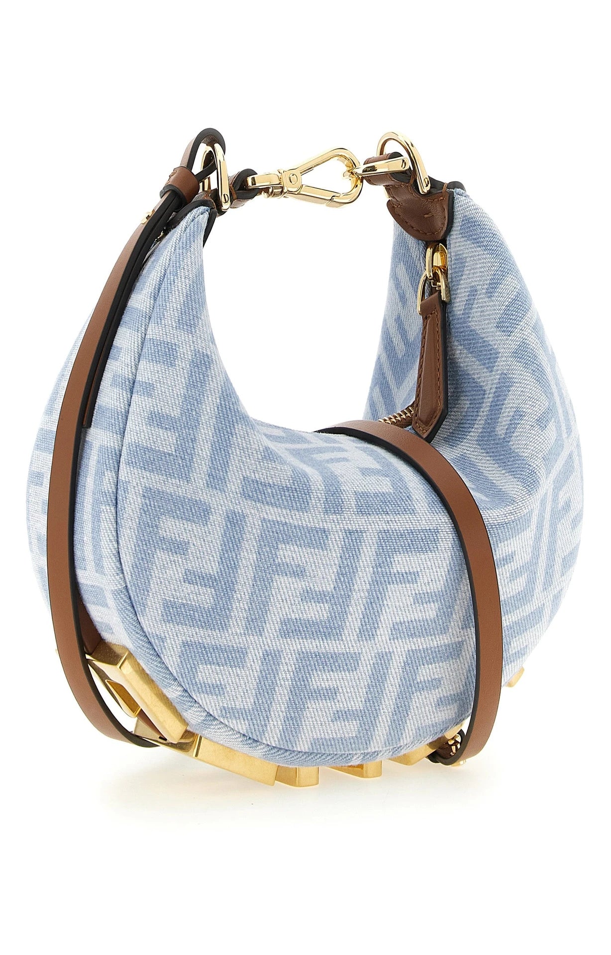 Fendi Hobo Bag in blue, Cotton — view 2