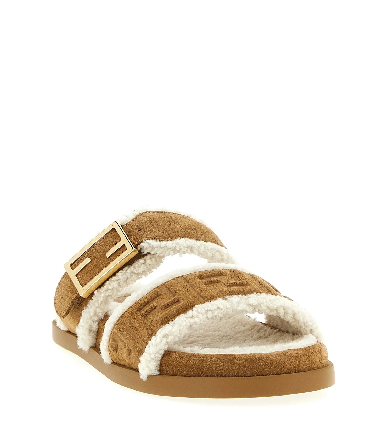 Fendi Slides in beige, Calfskin Leather — view 2