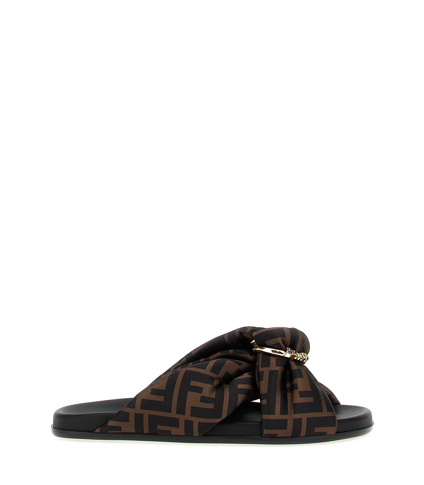 Fendi Slides in brown, Polyester