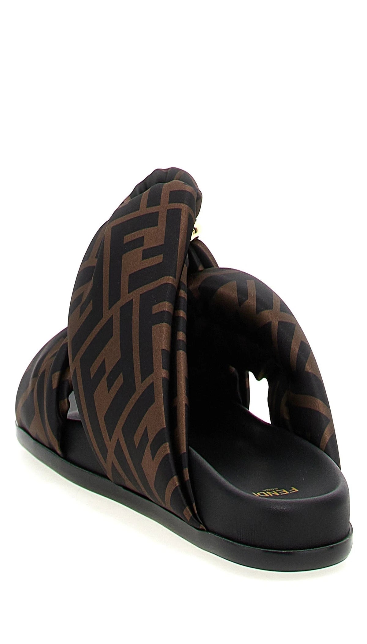 Fendi Slides in brown, Polyester — view 3