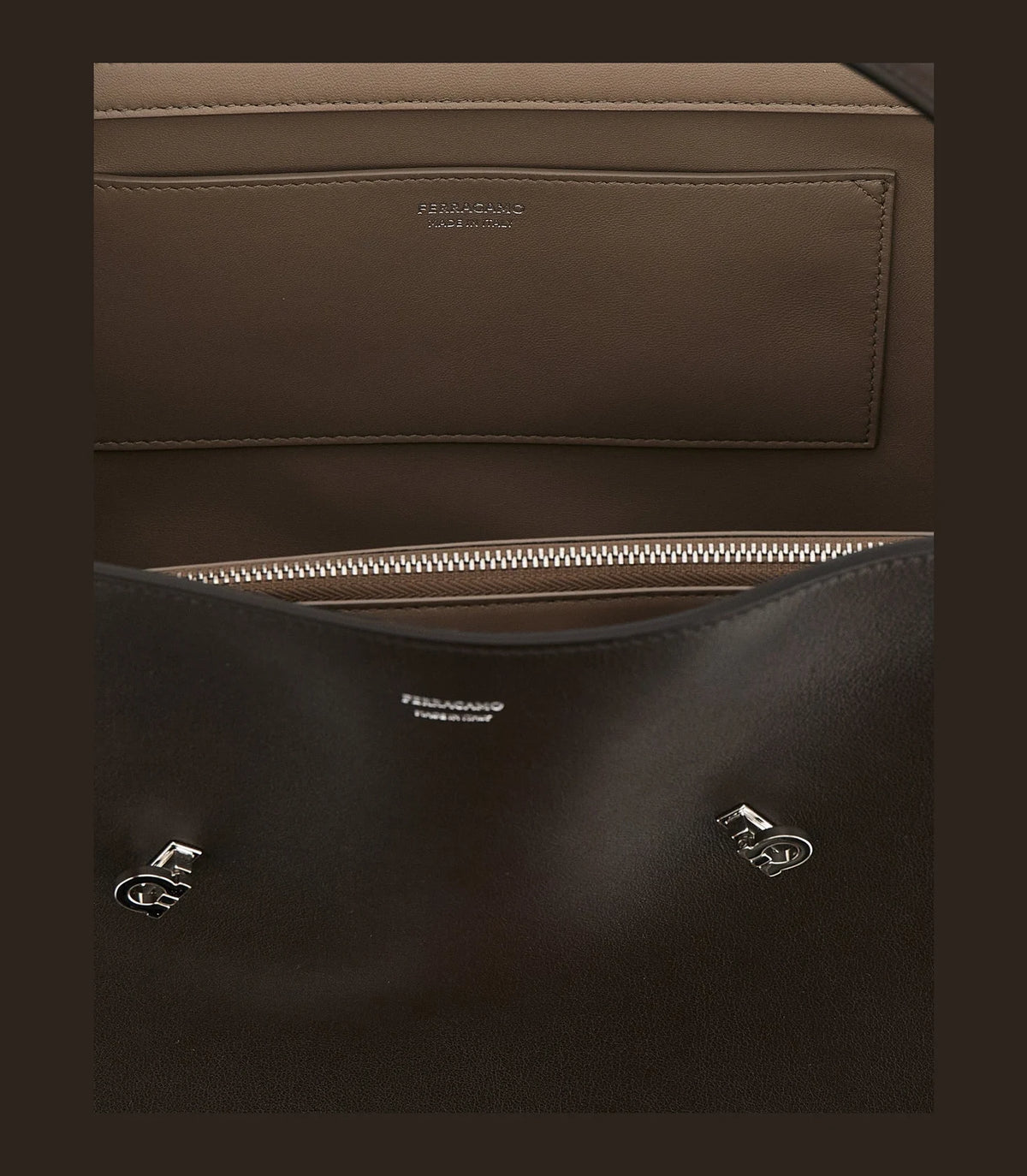 Ferragamo Shoulder Bag in brown, Calfskin Leather — view 4