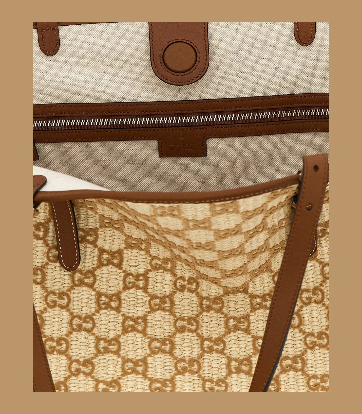 Gucci Tote Bag in brown, Cotton — view 4