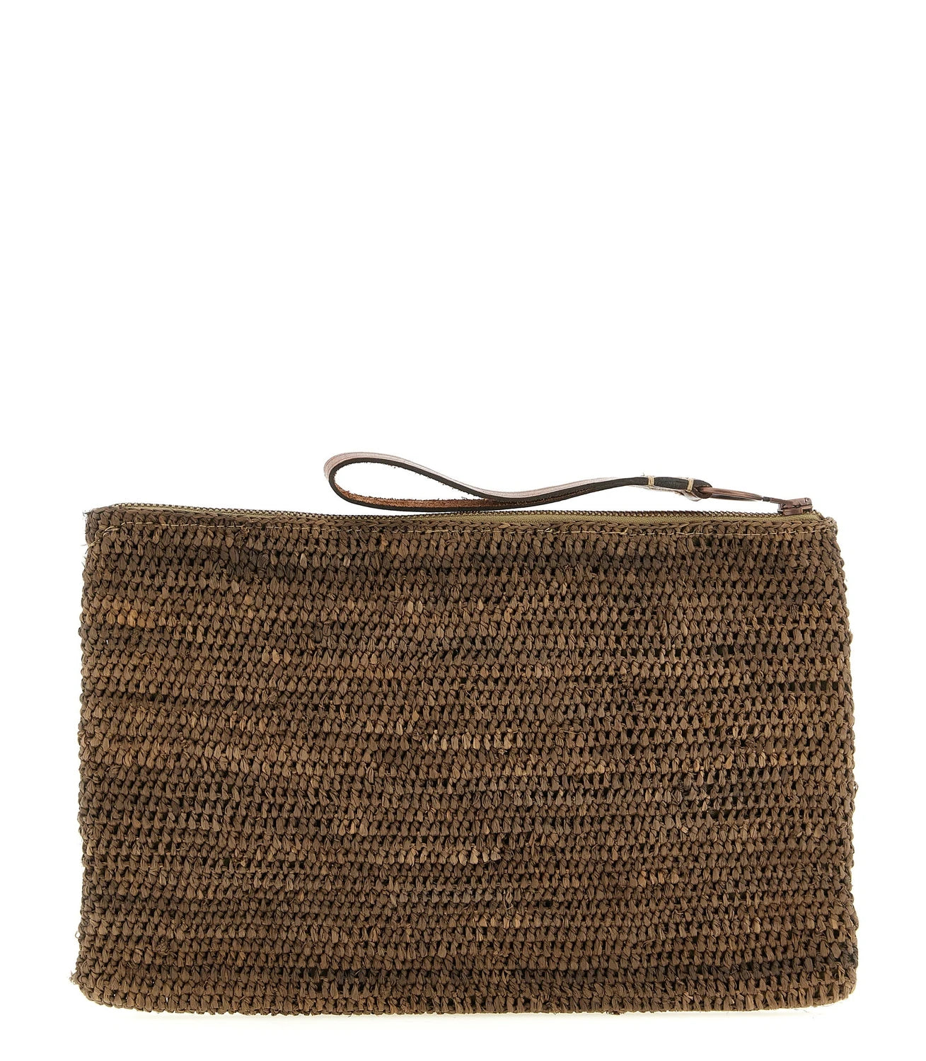 Ibeliv Clutch Bag in brown, Raffia — view 2