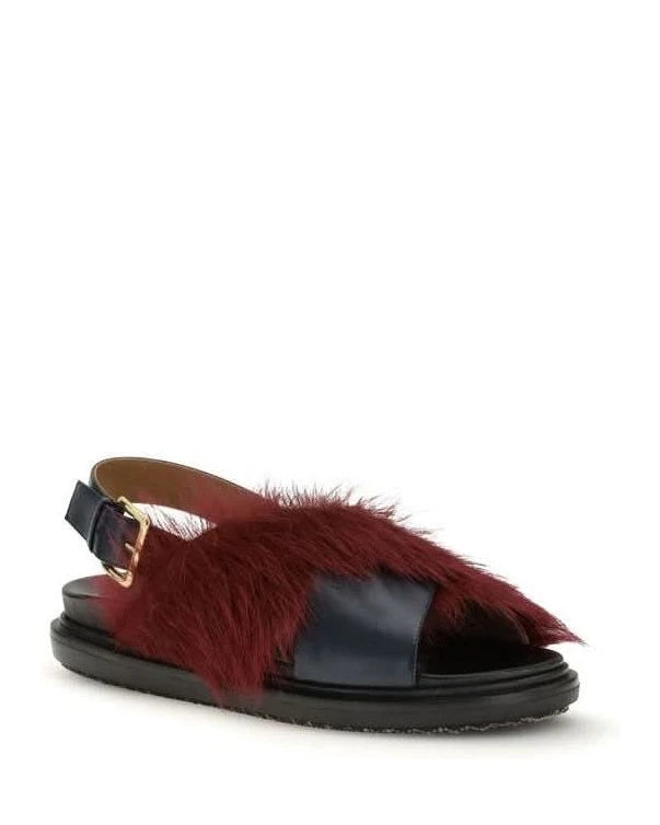 Marni Calf Leather Bos Taurus Flat Sandals Sandals
