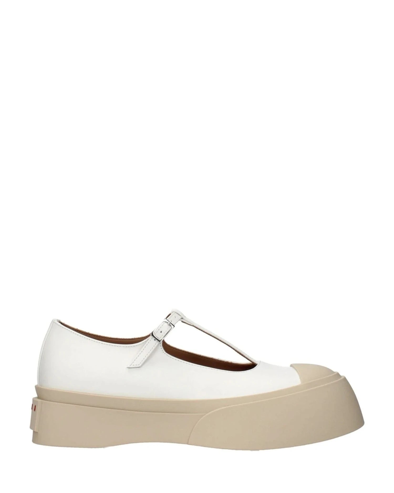 Marni White Leather Slip On Loafers Flats
