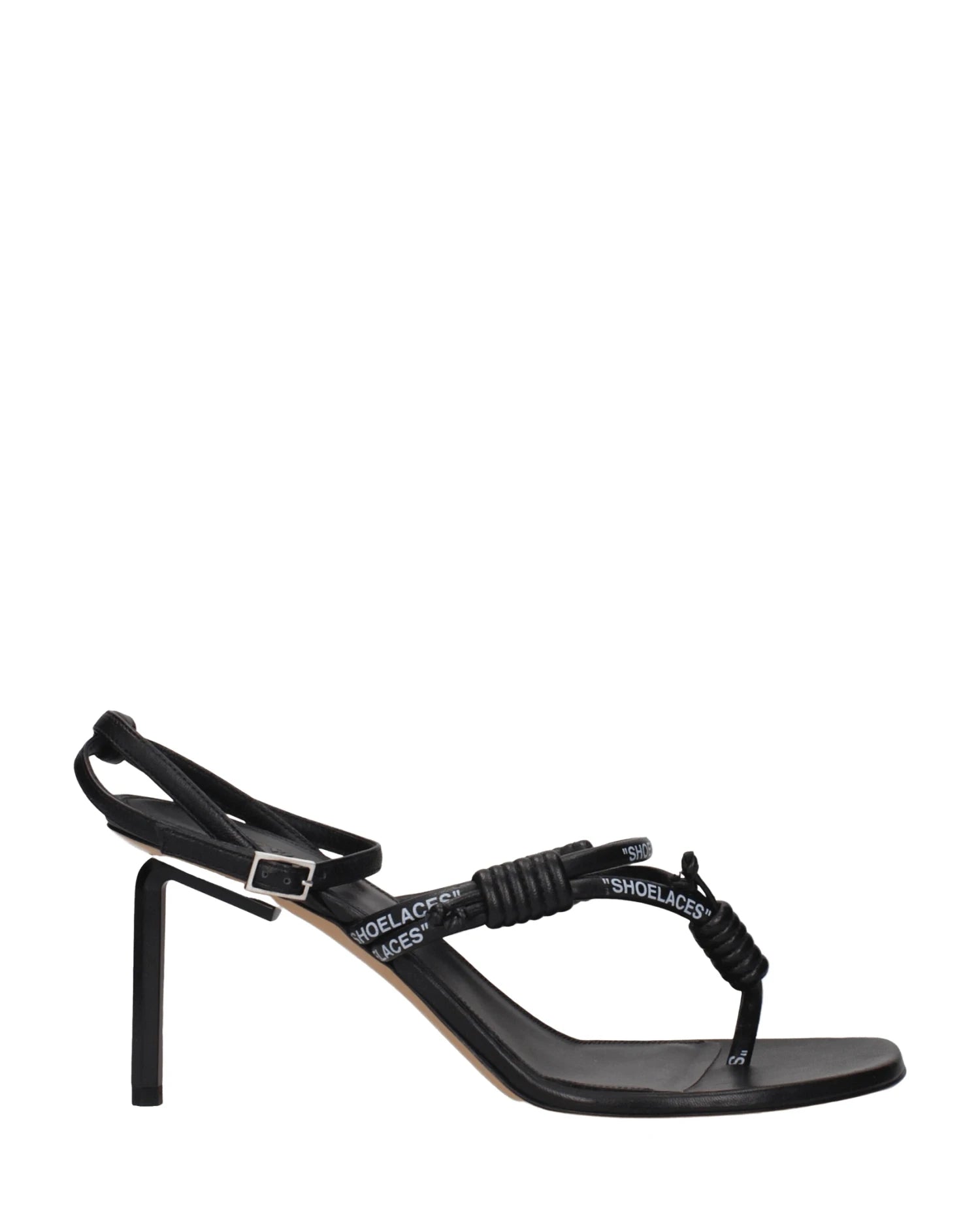 Off- Leather White Flip-flop Sandals Heels
