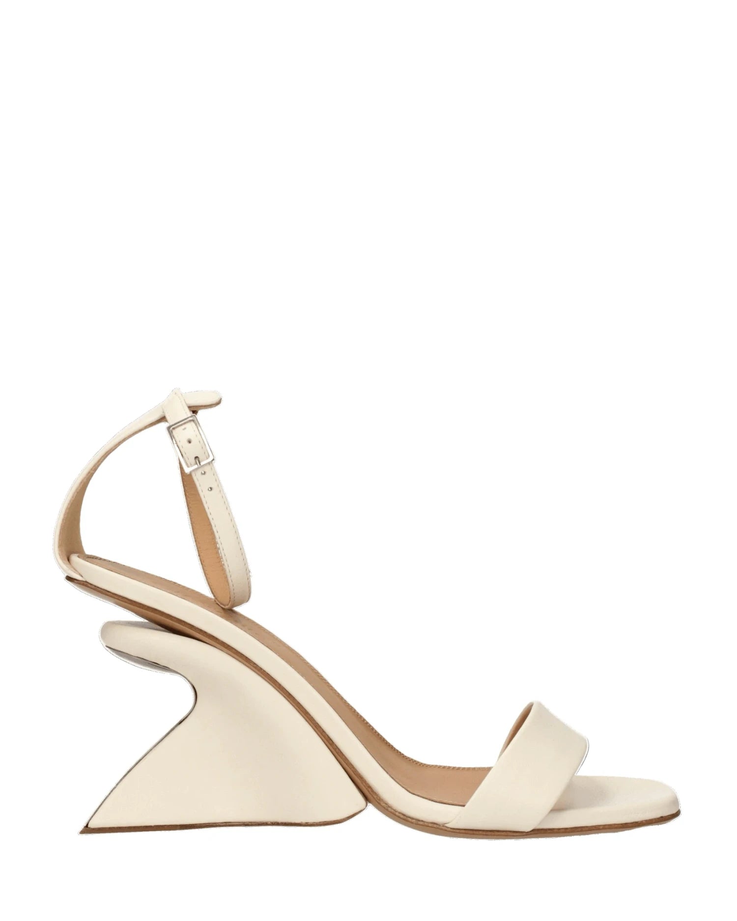Off-white Leather Platforms Heels