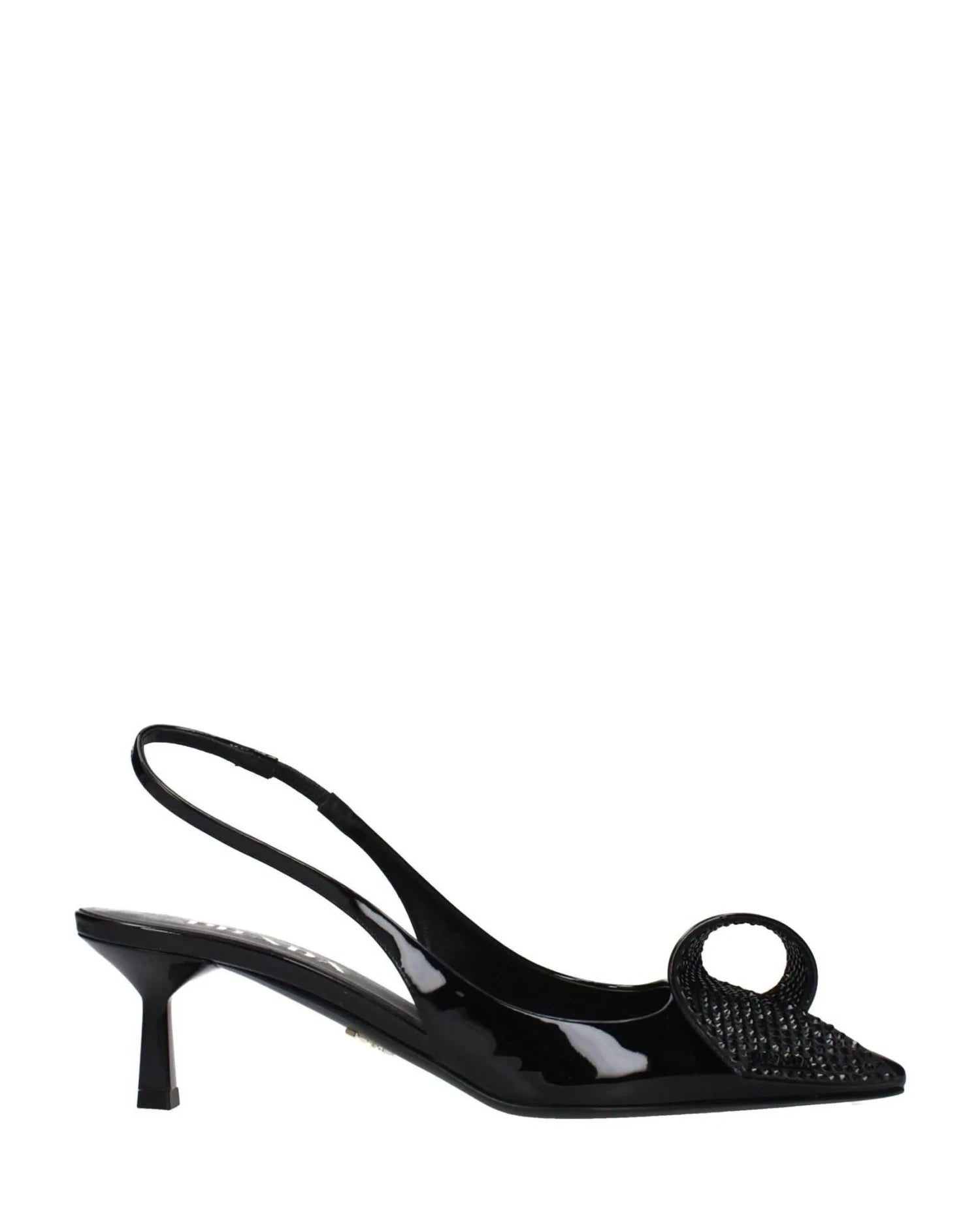 Prada Black Leather Stiletto Heel Sandals Heels