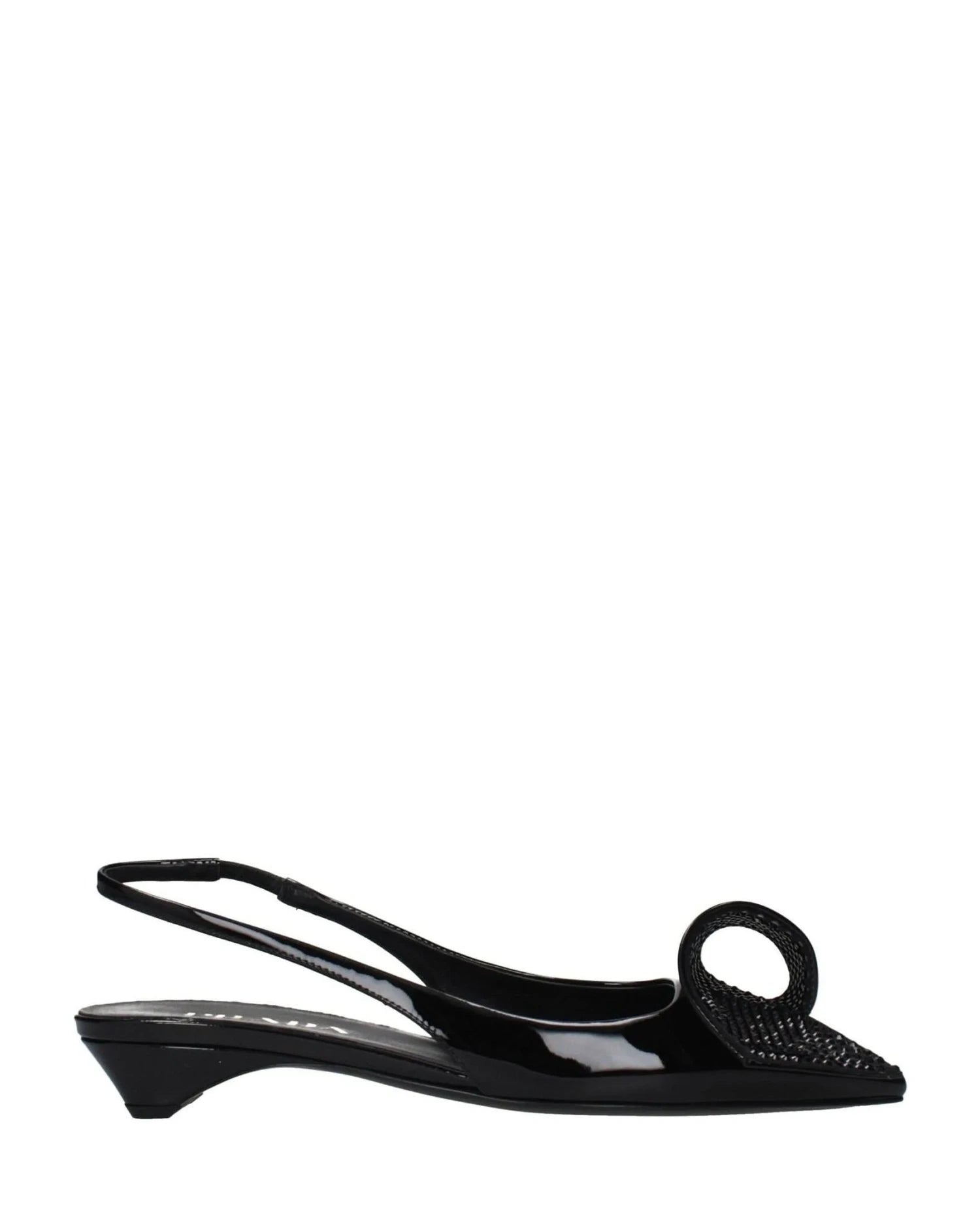 Prada Black Leather Flat Sandals Sandals