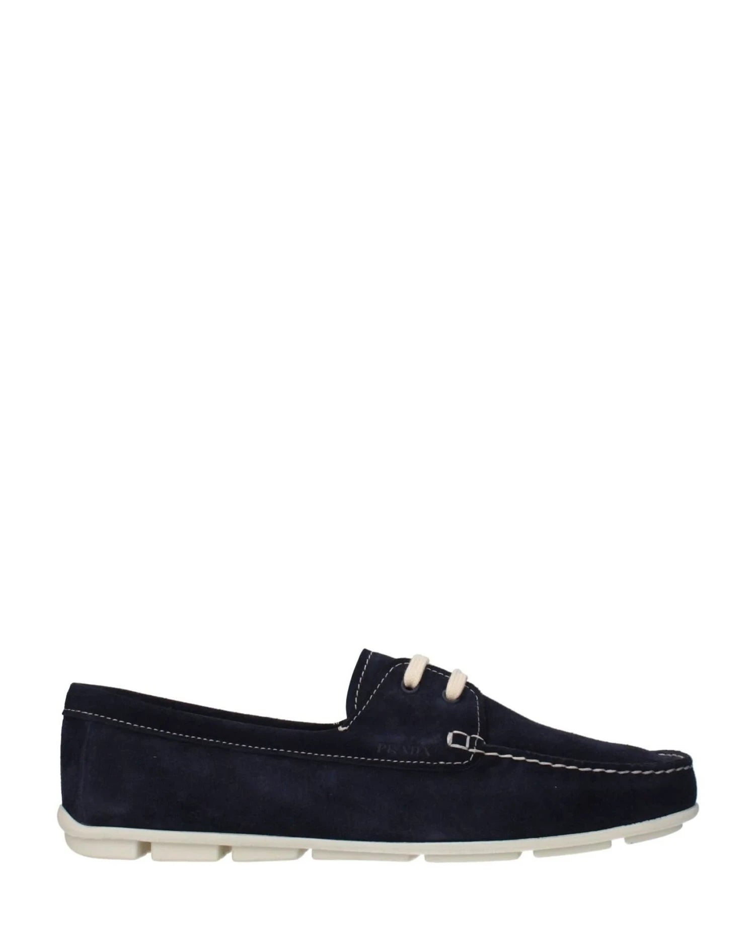 Prada Blue Leather Slip On Loafers Flats