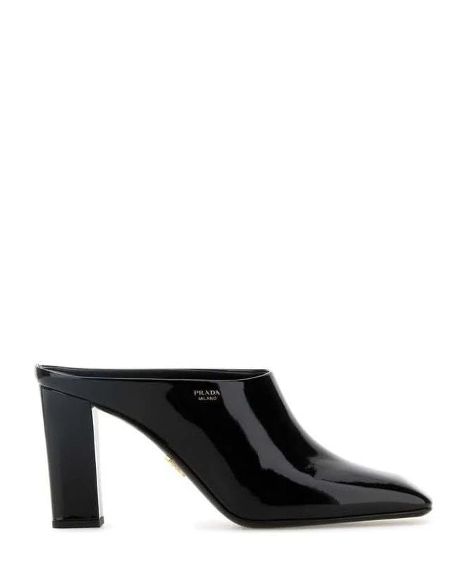 Prada Black Calfskin Mules