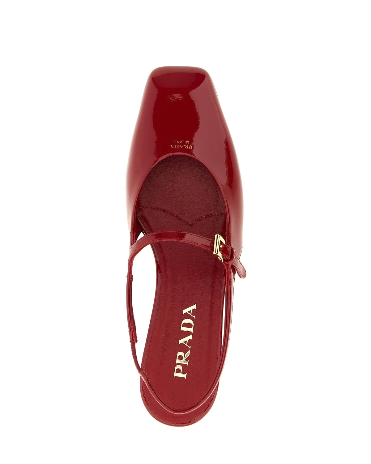 Prada Ballet Flats in red, Calfskin Leather — view 4