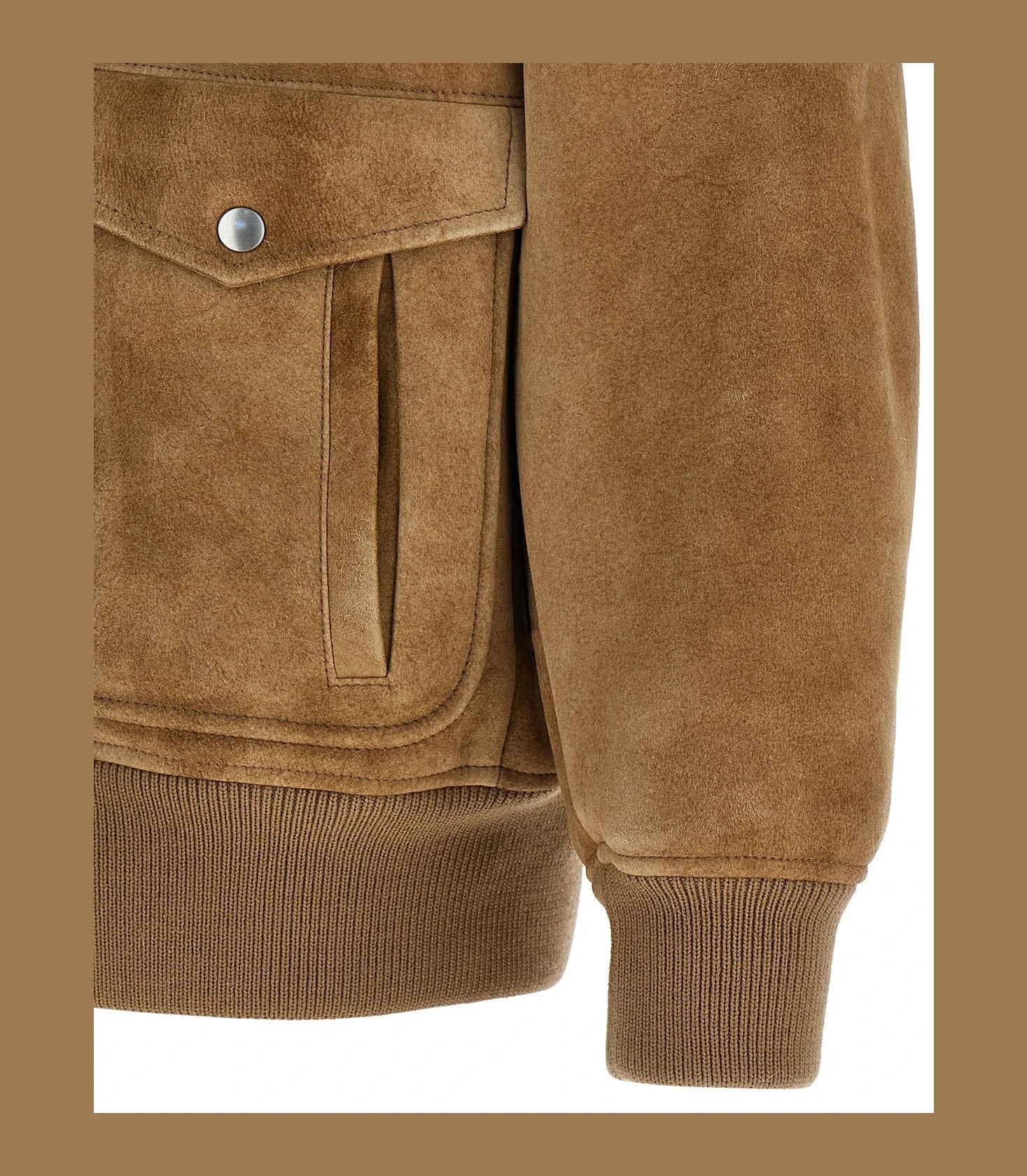 Prada Bomber Jacket in beige, Lamb Leather — view 4