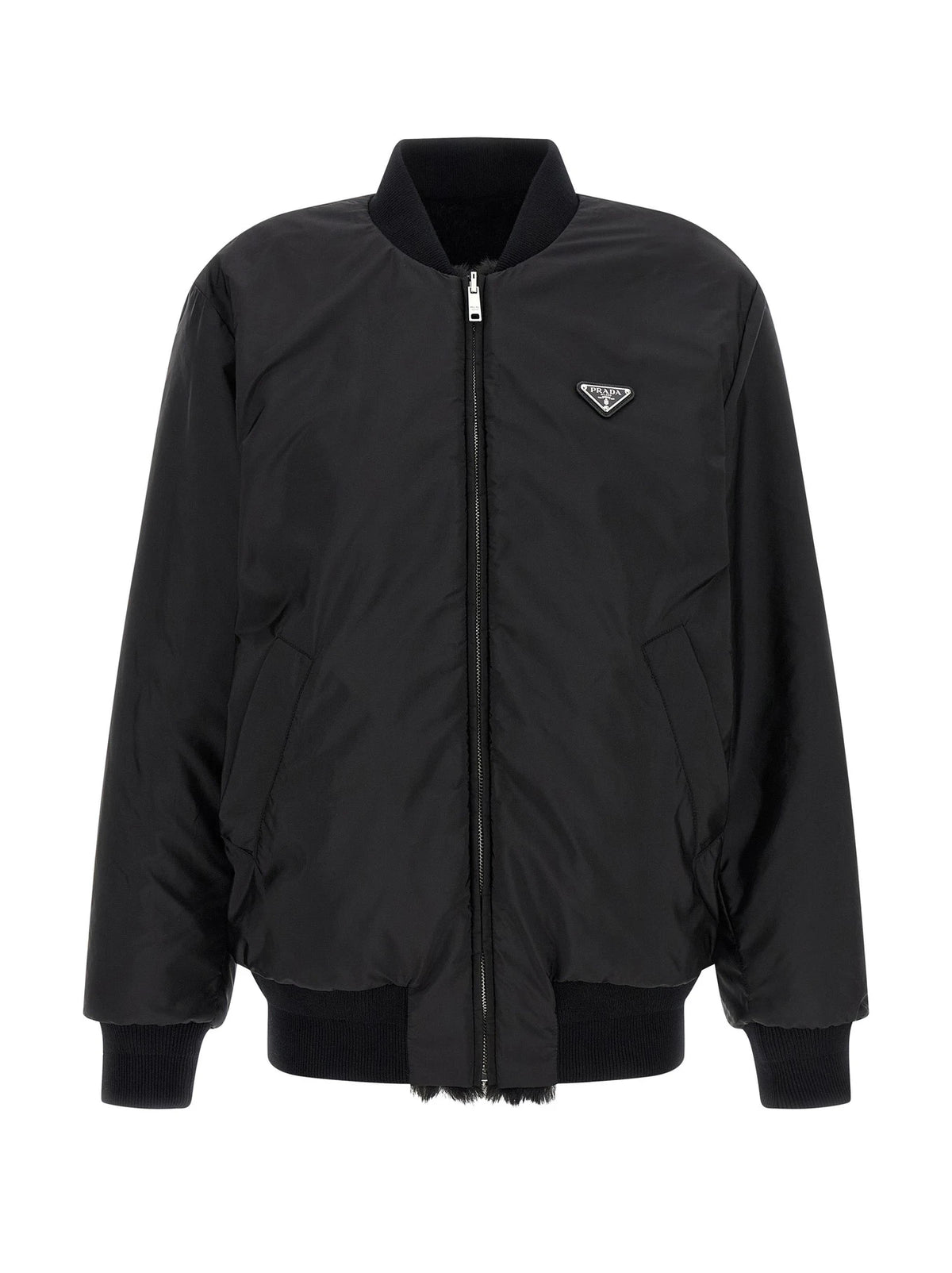 Prada Bomber Jacket in black, Recycled Polyamide — view 2