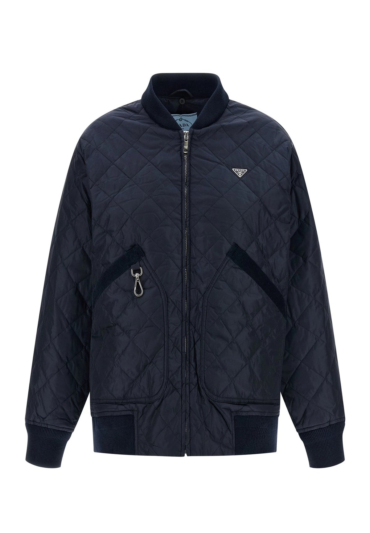 Prada Bomber Jacket in blue, Recycled Polyamide — view 2