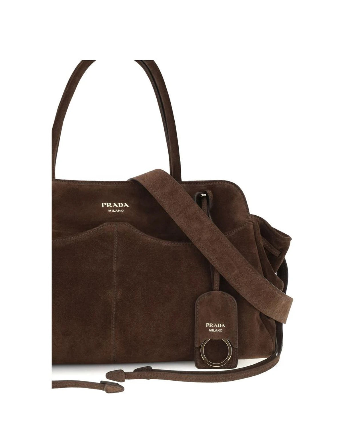 Prada Shoulder Bag in brown, Suede — view 4