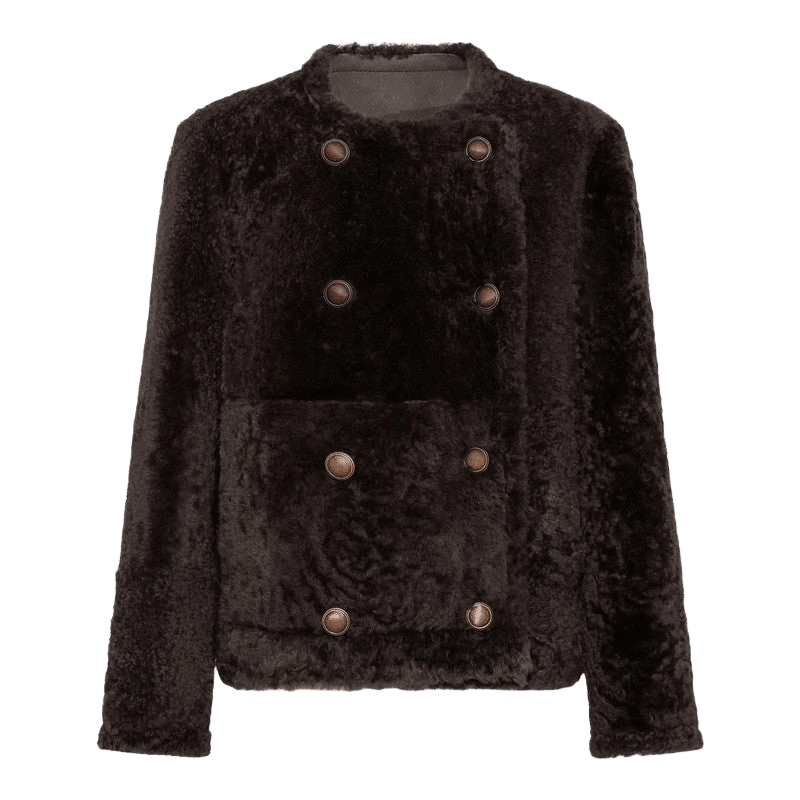 Brunello Cucinelli Shearling Reversible Cropped Fuzzy Jacket Glam Steals
