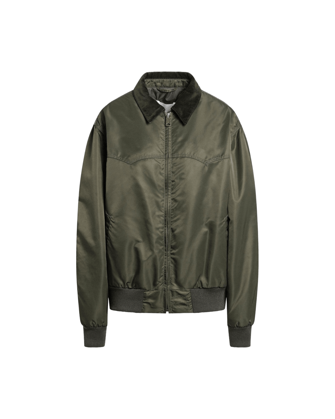 Maison Margiela Green Nylon Khaki Padded Bomber Jacket Glam Steals