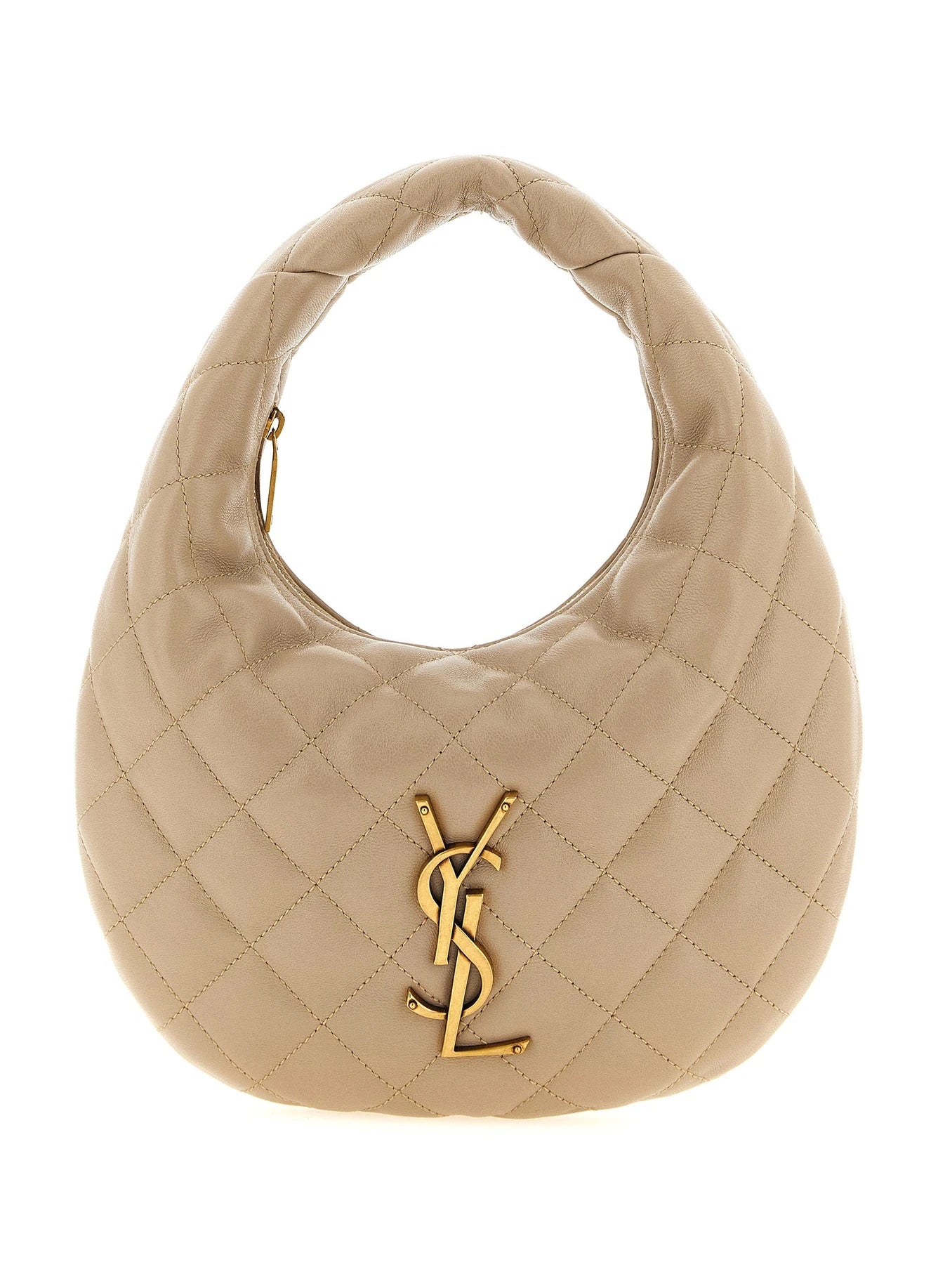 Saint Laurent Hobo Bag in beige, Lamb Leather