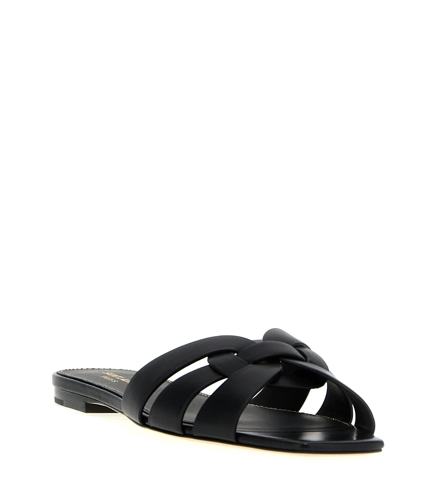 Saint Laurent Slides in black, Calf Leather — view 2
