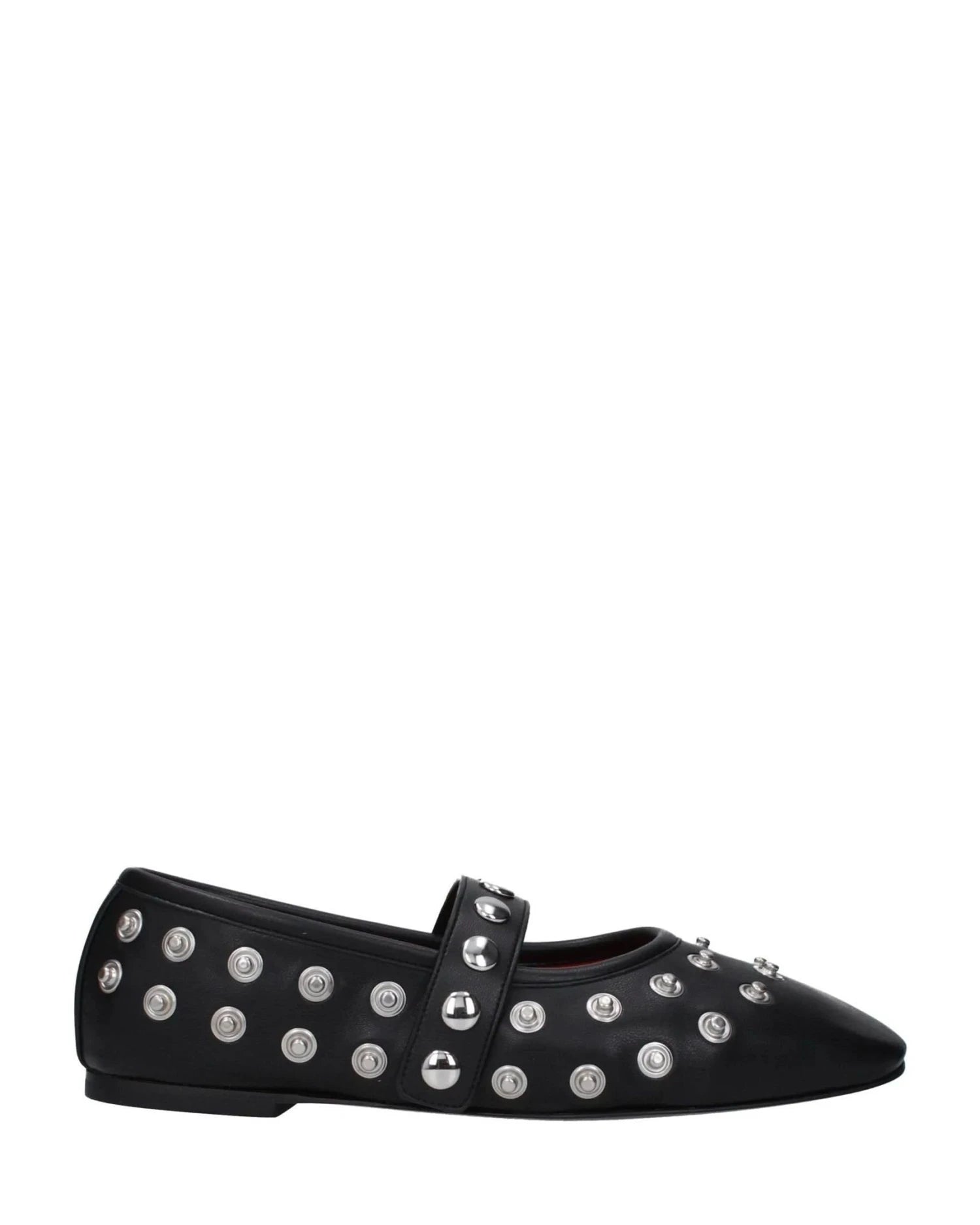 Stella Mccartney Black Leather Ballet Flats Flats