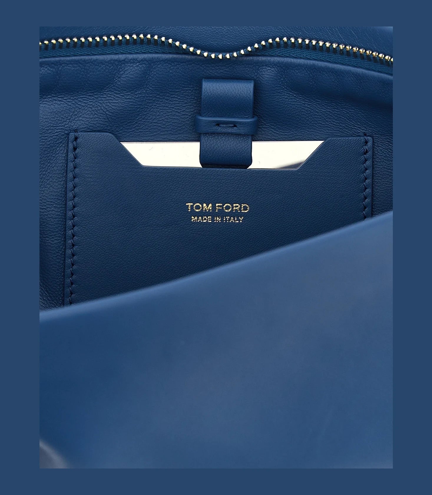 Tom Ford Clutch Bag in blue, Sheepskin Leather — view 4