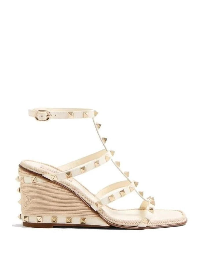 Valentino Garavani Calfskin Wedge Sandals Heels
