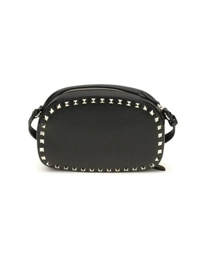 Valentino Garavani Black Calf Leather Bos Taurus Shoulder Bag Shoulder Bags