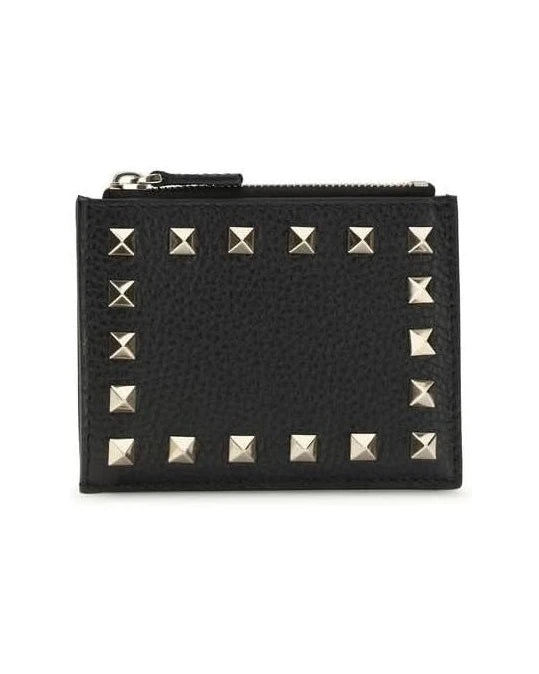 Valentino Garavani Black Calf Leather Bos Taurus Wallet