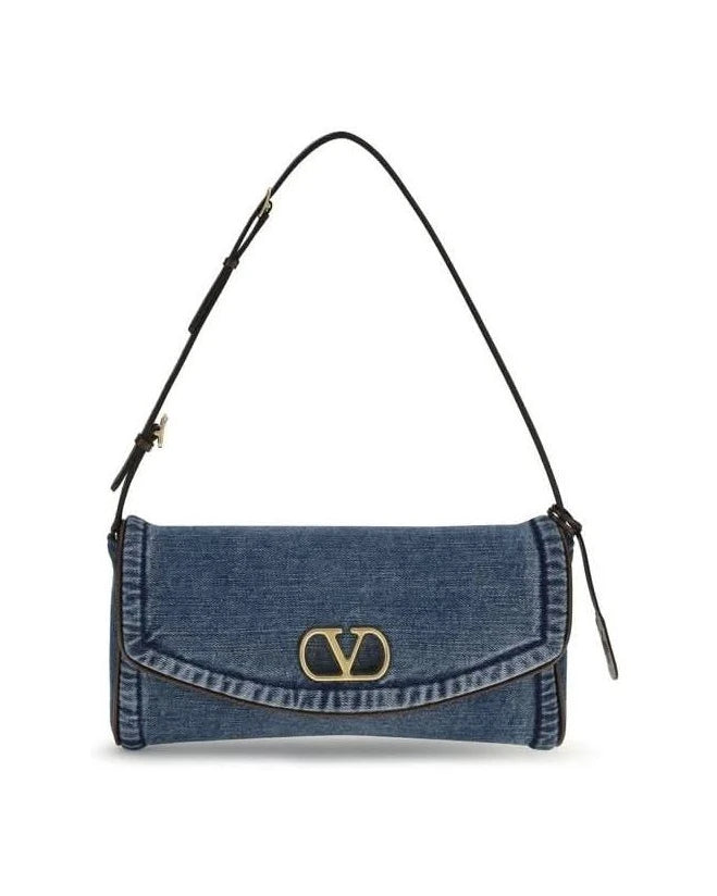 Valentino Garavani Blue Cotton Shoulder Bag Glam Steals